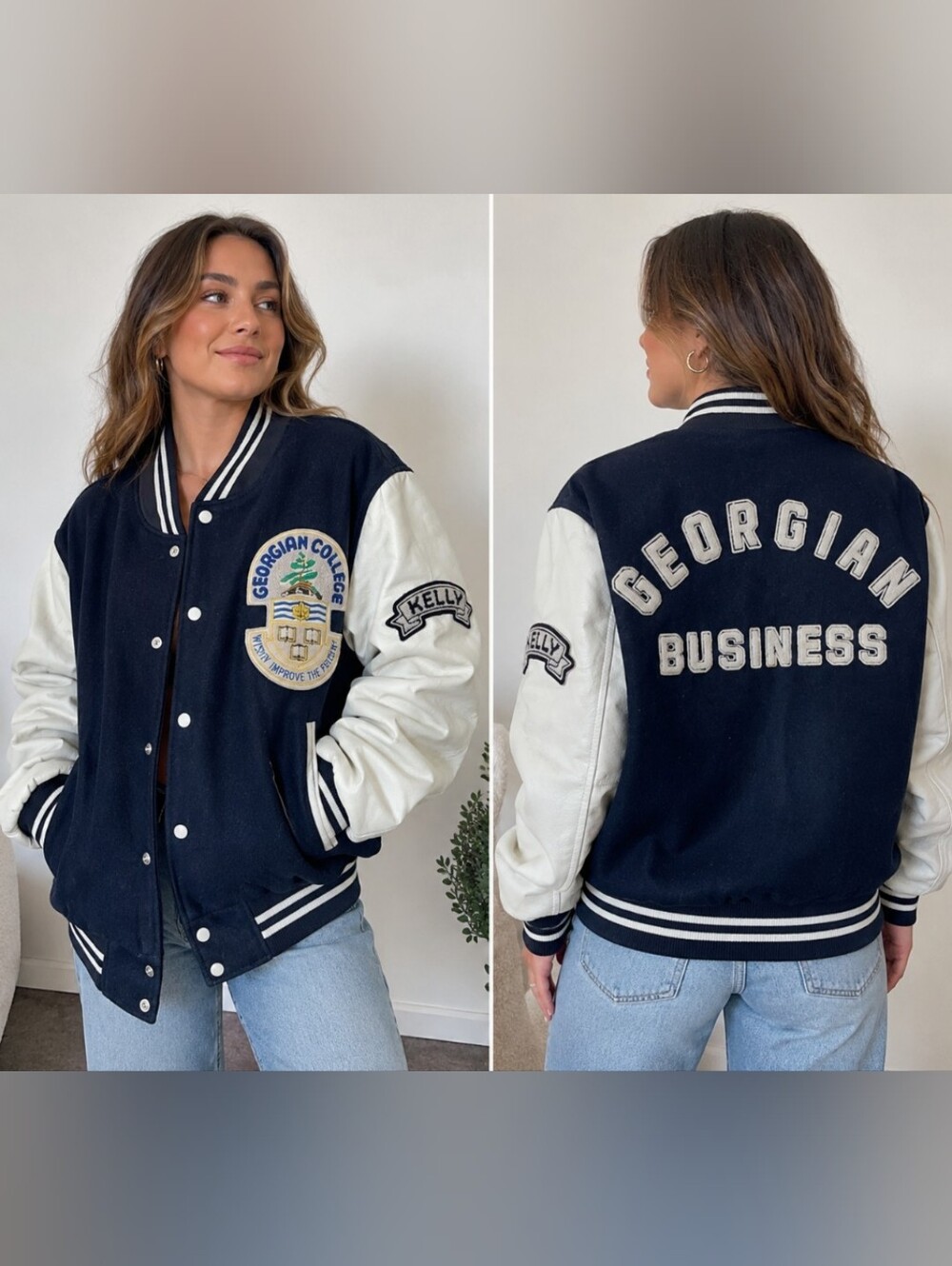 Georgian College Business Letterman Varsity Jacket | Wool & Leather | Personaliz